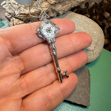 Load image into Gallery viewer, Hecate Key Necklace, Irish Jewelry, Celtic Jewelry, Pagan Gift, Key Pendant, Wiccan Jewelry, Celtic Knot Jewelry, Witch Gift, Gothic Jewelry