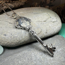 Load image into Gallery viewer, Hecate Key Necklace, Irish Jewelry, Celtic Jewelry, Pagan Gift, Key Pendant, Wiccan Jewelry, Celtic Knot Jewelry, Witch Gift, Gothic Jewelry