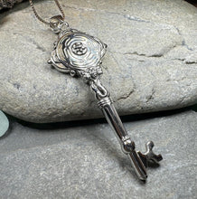 Load image into Gallery viewer, Hecate Key Necklace, Irish Jewelry, Celtic Jewelry, Pagan Gift, Key Pendant, Wiccan Jewelry, Celtic Knot Jewelry, Witch Gift, Gothic Jewelry