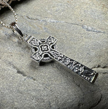 Load image into Gallery viewer, Celtic Cross Necklace, Irish Jewelry, Harp Pendant, Ireland Cross Pendant, Shamrock Jewelry, First Communion Gift, Girls Confirmation Gift