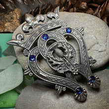 Load image into Gallery viewer, Luckenbooth Brooch, Scotland Jewelry, Fly Plaid Pin, Large Tartan Pin, Friendship Gift, Bridal Brooch, Anniversary Gift, Scottish Bride Pin