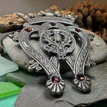 Load image into Gallery viewer, Luckenbooth Brooch, Scotland Jewelry, Fly Plaid Pin, Large Tartan Pin, Friendship Gift, Bridal Brooch, Anniversary Gift, Scottish Bride Pin