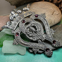 Load image into Gallery viewer, Luckenbooth Brooch, Scotland Jewelry, Fly Plaid Pin, Large Tartan Pin, Friendship Gift, Bridal Brooch, Anniversary Gift, Scottish Bride Pin