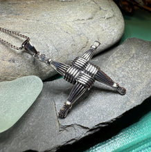 Load image into Gallery viewer, Saint Briget's Cross, Celtic Cross Necklace, Irish Jewelry, Anniversary Gift, Religious Jewelry, Wiccan Jewelry, St. Bridget's Cross