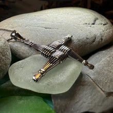 Load image into Gallery viewer, Saint Briget's Cross, Celtic Cross Necklace, Irish Jewelry, Anniversary Gift, Religious Jewelry, Wiccan Jewelry, St. Bridget's Cross