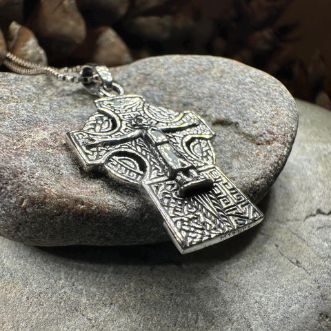 Load image into Gallery viewer, Celtic Cross Necklace, Crucifix Pendant, Celtic Jewelry, Anniversary Gift, First Communion Gift, Scottish Cross, Religious Jewelry, Ireland