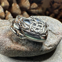 Load image into Gallery viewer, Trinity Knot Locket Necklace, Celtic Heart Pendant, Irish Jewerly, Celtic Jewelry, Anniversary Gift, Locket Necklace, Wiccan Jewelry