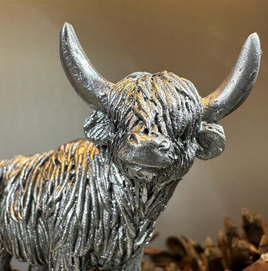 Highland Cow Figurine, Highland Coo, Scottish Gift, Anniversary Gift, Scotland Cow, Cow Lover Gift, Rancher, Cute Hairy Coo, Wife Gift