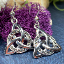 Load image into Gallery viewer, Triquetra Marcasite Earrings