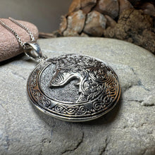 Load image into Gallery viewer, Wolf Necklace, Celtic Jewelry, Norse Pendant, Pagan Viking Jewelry, Celtic Knot Jewelry, Animal Jewelry, Direwolf Jewelry, Forest Animal