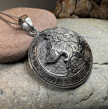 Load image into Gallery viewer, Wolf Necklace, Celtic Jewelry, Norse Pendant, Pagan Viking Jewelry, Celtic Knot Jewelry, Animal Jewelry, Direwolf Jewelry, Forest Animal