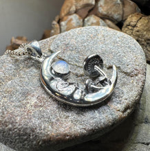 Load image into Gallery viewer, Moon Necklace, Mushroom Necklace, Celestial Pendant, Mystical Jewelry, Pagan Jewelry, Gothic Pendant, Forest Pendant, Halloween Gift