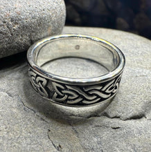 Load image into Gallery viewer, Celtic Ring, Irish Wedding Ring, Silver Scottish Ring, Large Irish Ring, Promise Ring, Anniversary Gift, Wedding Band, Ireland Gift