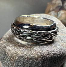 Load image into Gallery viewer, Celtic Ring, Irish Wedding Ring, Silver Scottish Ring, Large Irish Ring, Promise Ring, Anniversary Gift, Wedding Band, Spinner Ring