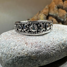 Load image into Gallery viewer, Crescent Moon Ring, Astronomy Ring, Celestial Ring, Outer Space Jewelry, Sun Ring, Science Lover Gift, Wiccan Jewelry, Boho Ring, Mom Gift