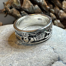 Load image into Gallery viewer, Celtic Ring, Irish Wedding Ring, Ireland Ring, Claddagh Ring, Irish Ring, Promise Ring, Anniversary Gift, Silver Wedding Band, Ireland Gift