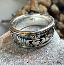 Load image into Gallery viewer, Celtic Ring, Irish Wedding Ring, Ireland Ring, Claddagh Ring, Irish Ring, Promise Ring, Anniversary Gift, Silver Wedding Band, Ireland Gift