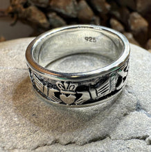 Load image into Gallery viewer, Celtic Ring, Irish Wedding Ring, Ireland Ring, Claddagh Ring, Irish Ring, Promise Ring, Anniversary Gift, Silver Wedding Band, Ireland Gift