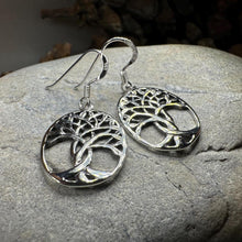 Load image into Gallery viewer, Tree of Life Earrings, Celtic Jewelry, Irish Jewelry, Silver Dangle Earrings, Anniversary Gift, Mom Gift, Scottish Jewelry, Wiccan Gift