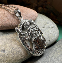 Load image into Gallery viewer, Hecate Wheel Necklace, Irish Jewelry, Celtic Jewelry, Pagan Gift, Key Pendant, Wiccan Jewelry, Goddess Jewelry, Witch Gift, Gothic Jewelry