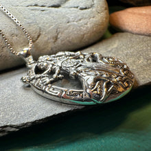 Load image into Gallery viewer, Hecate Wheel Necklace, Irish Jewelry, Celtic Jewelry, Pagan Gift, Key Pendant, Wiccan Jewelry, Goddess Jewelry, Witch Gift, Gothic Jewelry