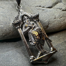 Load image into Gallery viewer, Templar Knight Necklace, Medieval Jewelry, Templar Cross Pendant, Men's Pendant, Spiritual Jewelry, Celtic Jewelry, Soldier of Christ