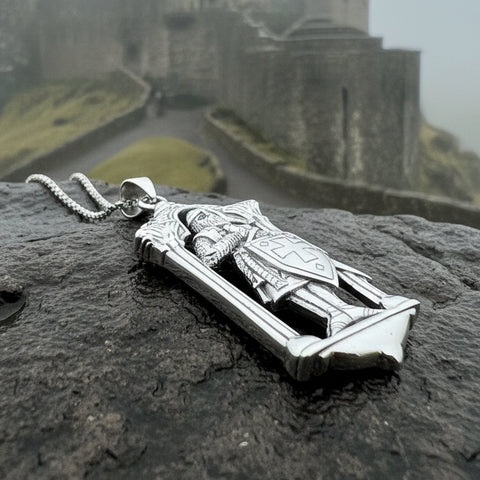 Load image into Gallery viewer, Templar Knight Necklace, Medieval Jewelry, Templar Cross Pendant, Men's Pendant, Spiritual Jewelry, Celtic Jewelry, Soldier of Christ