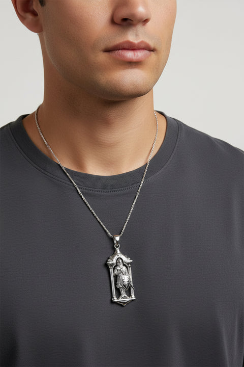 Load image into Gallery viewer, Templar Knight Necklace, Medieval Jewelry, Templar Cross Pendant, Men's Pendant, Spiritual Jewelry, Celtic Jewelry, Soldier of Christ