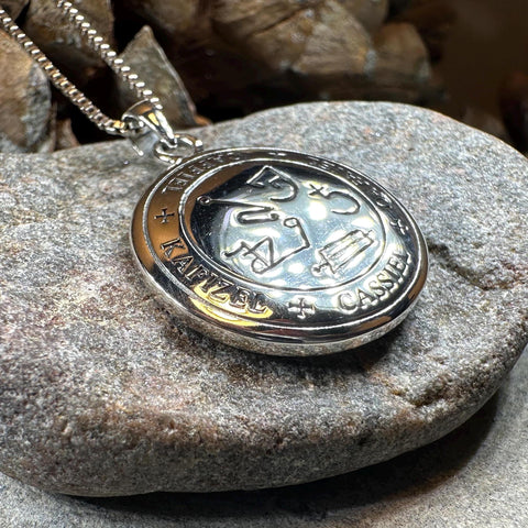 Load image into Gallery viewer, Archangel Cassiel Sigil Pendant, Angel Necklace, Spiritual Jewelry, Mystical Pendant, Guardian Angel, Police Jewelry, Protection Charm