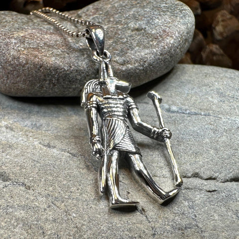 Load image into Gallery viewer, Anubis Necklace, Egyptian Eye Pendant, Mystical Amulet, Egyptian Symbol, Pagan Jewelry, Cancer Survivor Gift, Recovery Gift