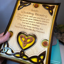 Load image into Gallery viewer, Irish Wedding Blessing Wall Art, Ireland Gift, Wooden Wall Plaque, New Bride Gift, Wedding Gift, Irish Prayer, Irish Decor, Religious Prayer