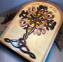 Load image into Gallery viewer, Celtic Tree of Life Wall Art, Ireland Gift, Wooden Wall Plaque, New Home Gift, House Warming Gift, Irish Tree, Irish Decor, Good Luck