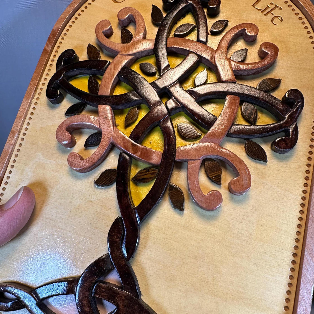 Wooden Celtic Tree of Life Wall Plaque — view 9
