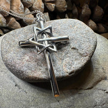 Load image into Gallery viewer, Star of David Cross Necklace, Cross Jewelry, Israel Support Gift, Anniversary Gift, Christian Gift, Religious Jewelry, Jewish Star Cross