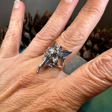 Load image into Gallery viewer, Fairy Ring, Faerie Statement Ring, Celtic Jewelry, Nature Ring, Irish Ring, Girlfriend Gift, Anniversary Gift, Art Deco Ring, Wiccan Ring