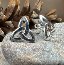 Load image into Gallery viewer, Celtic Knot Earrings, Irish Jewelry, Celtic Jewelry, Trinity Knot Post Earrings, Norse Jewelry, Triquetra Stud Earrings, Ireland Earrings