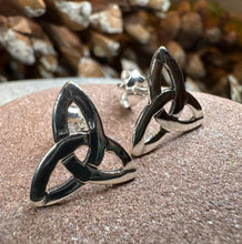 Load image into Gallery viewer, Celtic Knot Earrings, Irish Jewelry, Celtic Jewelry, Trinity Knot Post Earrings, Norse Jewelry, Triquetra Stud Earrings, Ireland Earrings