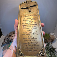 Load image into Gallery viewer, Saint Brigid's Blessing Wall Art, Ireland Prayer Gift, Ceramic Wall Plaque, New Home Gift, New Bride Gift, Irish Decor, St. Brigid's Cross