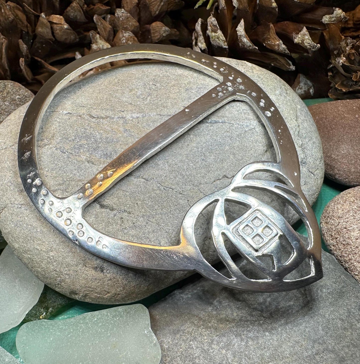Celtic Mackintosh Heart Scarf Ring - Handmade in Scotland — view 9