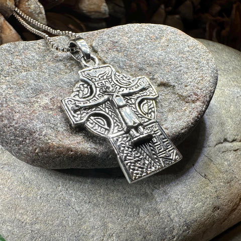 Load image into Gallery viewer, Celtic Cross Necklace, Crucifix Pendant, Celtic Jewelry, Anniversary Gift, First Communion Gift, Scottish Cross, Religious Jewelry, Ireland