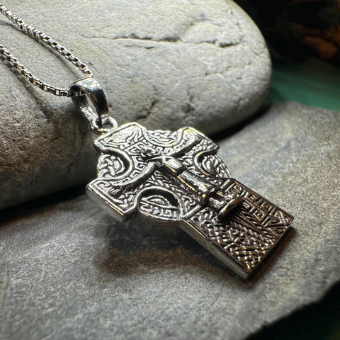 Load image into Gallery viewer, Celtic Cross Necklace, Crucifix Pendant, Celtic Jewelry, Anniversary Gift, First Communion Gift, Scottish Cross, Religious Jewelry, Ireland