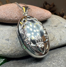 Load image into Gallery viewer, Oval Claddagh Locket Necklace
