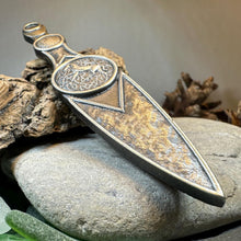 Load image into Gallery viewer, Celtic Horse Kilt Pin, Scottish Jewelry, Celtic Kilt Pin, Tartan Pin, Cape Pin, Bagpiper Gift, Scotland Pin, Celtic Pin, Viking Jewelry