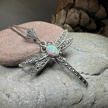 Load image into Gallery viewer, Opal Dragonfly Necklace