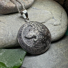 Load image into Gallery viewer, Wolf Necklace, Celtic Jewelry, Norse Pendant, Pagan Viking Jewelry, Celtic Knot Jewelry, Animal Jewelry, Direwolf Jewelry, Forest Animal