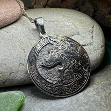 Load image into Gallery viewer, Wolf Necklace, Celtic Jewelry, Norse Pendant, Pagan Viking Jewelry, Celtic Knot Jewelry, Animal Jewelry, Direwolf Jewelry, Forest Animal