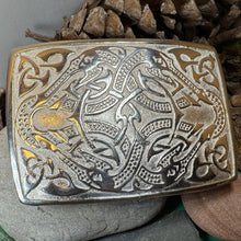 Load image into Gallery viewer, Celtic Viking Kilt Belt Buckle, Scottish Belt Buckle, Pewter Buckle, Large Belt Buckle, Men's Celtic Gift, Irish Gift, Celtic Knot Buckle
