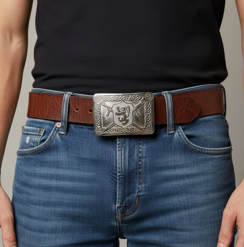 Celtic Lion Kilt Belt Buckle - Handmade in Scotland — view 8