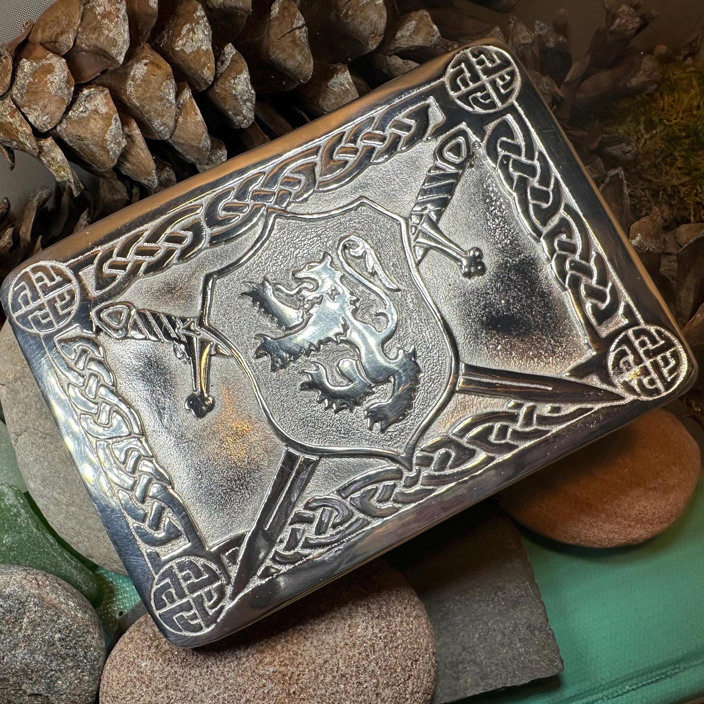 Celtic Lion Kilt Belt Buckle - Handmade in Scotland — view 9