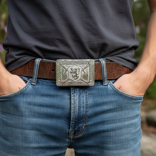 Celtic Lion Kilt Belt Buckle - Handmade in Scotland — view 10